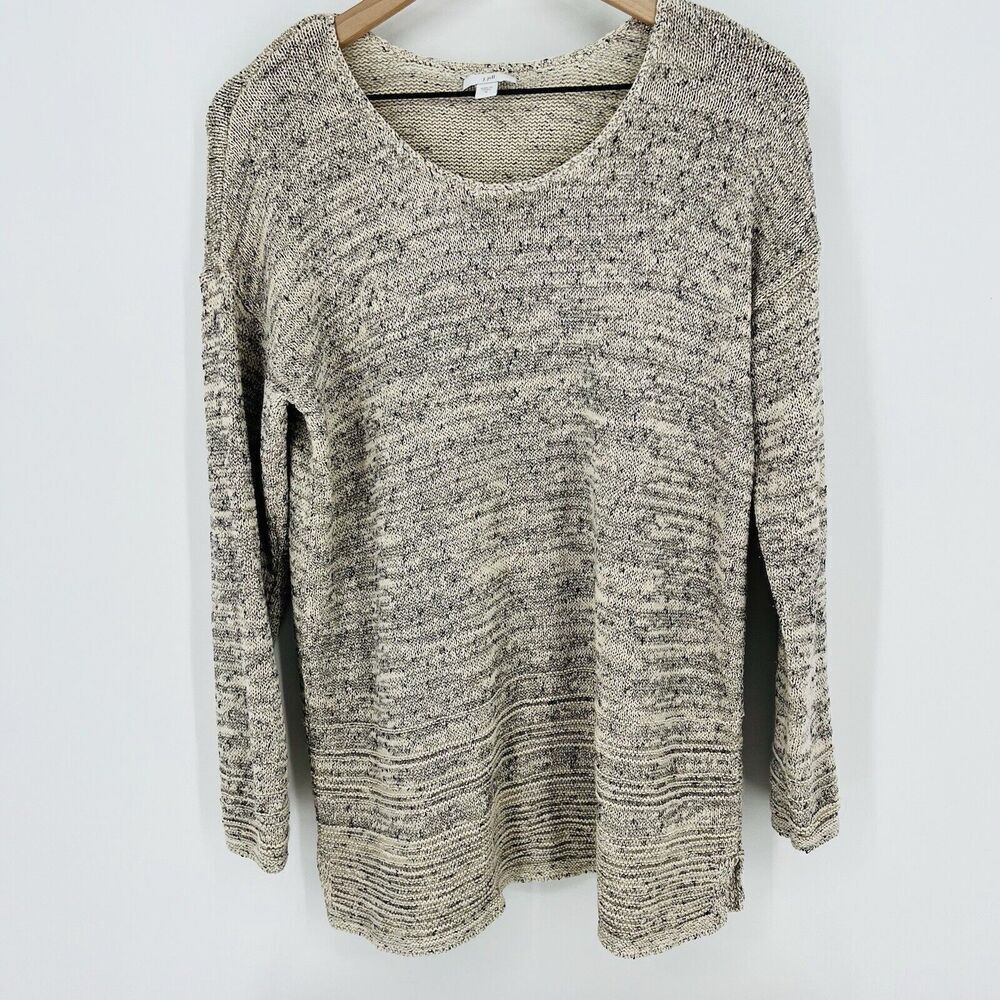 J Jill Beige Marled Knit Sweater Size Medium